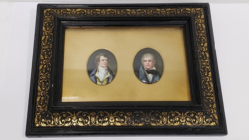 Antique two portrait miniature - two,