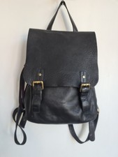 White Stuff Leather Backpack Rucksack Bag Black 