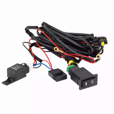 Rear Fog Light Kit + Fog Light Switch Wiring Kit 12V Universal Car LED`