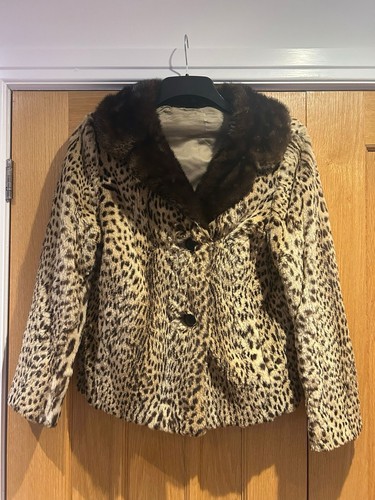 Vintage leopard print fur coat - print,
