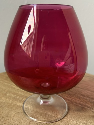 Vintage cranberry glass brandy - cranberry,