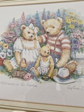 Vintage print, Afternoon in the garden, by Sylvia Bance , framed nursery decor