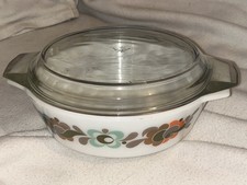 RETRO JAJ PYREX CERAMIC COOKING POT WITH LID