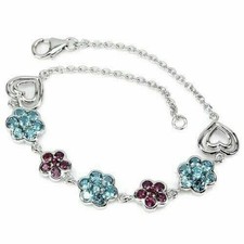 Silver Bracelet Rhodolite