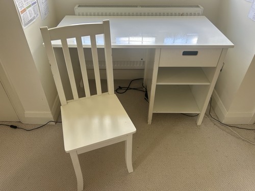 Gltc white desk chair set - white, &
