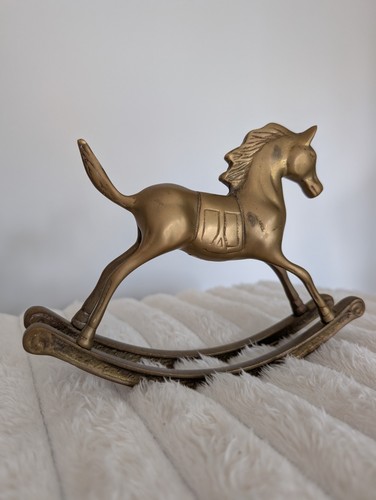 Vintage brass rocking - rocking, horse