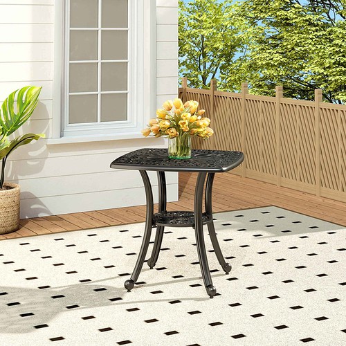 Cast aluminium garden table - aluminium,