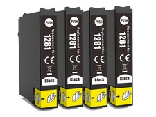4 Black Ink Cartridges Fits Epson SX130 SX125 SX425W S22 SX235W 1281 XL ML
