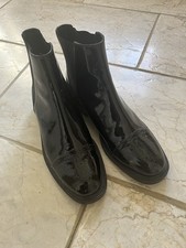 Women’s LK Bennett Black Patent Leather Chelsea Boots New Unworn Size 42