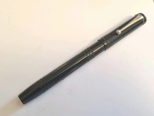 Gorgeous 1930 Del La Rue Everybody's Pen Black Hard Rubber Fountain Pen 14ct Nib