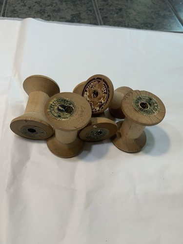 Rustic vintage wooden spools - 5,