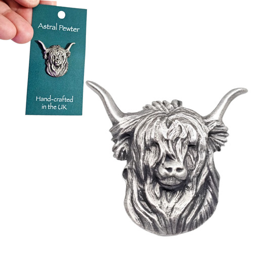 Highland cow face - highland, badge