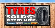 TYRES SIGN BANNER OUTDOOR SIGNS SHOP VINYL BANNERS PVC TYRE WORK SHOP