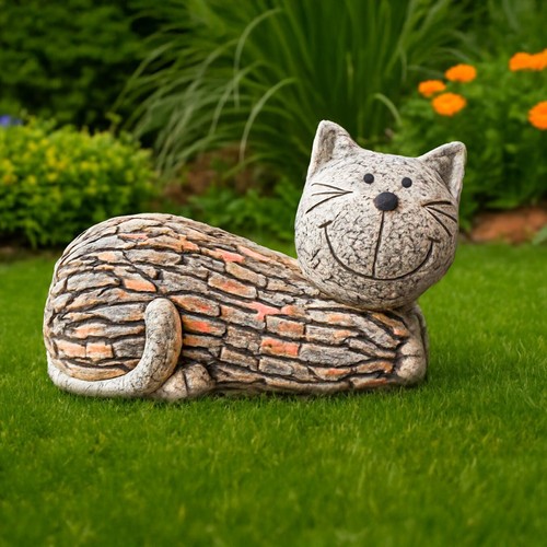 Novelty cat garden ornament - garden,
