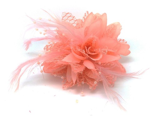 Flower feather bead corsage - flower,