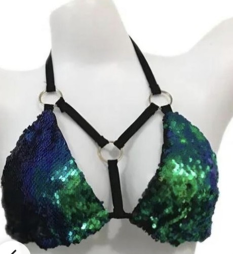 Green and black sequins - sequins, with