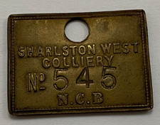 OLD VINTAGE   SHARLSTON  west    COLLIERY MINERS PIT CHECK TALLY