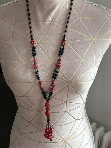 Long beaded necklace - beaded,