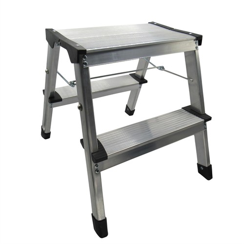 Aluminium double step stool - double,