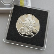 'St George & The Dragon' Silver Plated Commemorative Coin, Patron Saint, England