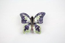 Lea Stein Brooch Butterfly Early Plastic Purple Deco Inspired Signed Branded