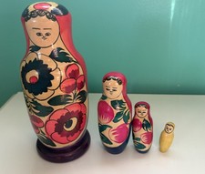 Authentic Russian Matryoshka / Matroshka - Nesting Wooden Hand Painted Dolls 