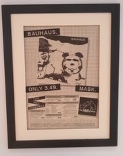 BAUHAUS*Mask*HMV*1981*RARE*ORIGINAL*POSTER*AD*FRAMED*FAST WORLD SHIP
