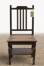 Edwardian Metamorphic Library Chair / Folding Library Steps – Solid Oak – c.1905