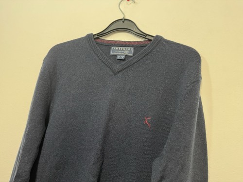 Navy lambswool v neck - navy,