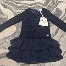 Girls Le Chic Navy Occasion Dress, 3-4y