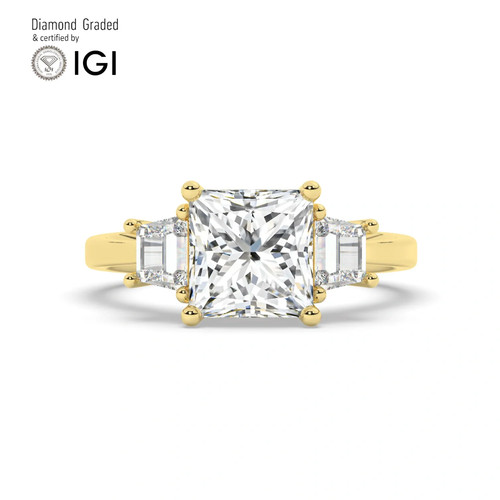 Princess diamond trilogy ring - diamond,
