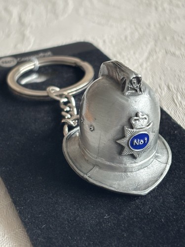 Police helmet keyring - police,