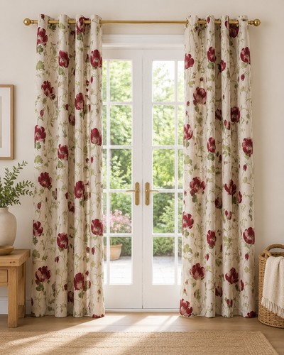Dunelm serafina rouge poppy - rouge,