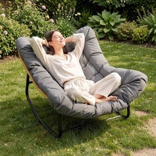 Wide Egg Rocking Chair Rattan