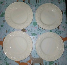 4 X White BHS Lincoln Embossed