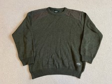 Le Chameau Sweater Mens XL 5 Shooting Hunting Green Jumper Canvas Shoulder Pad