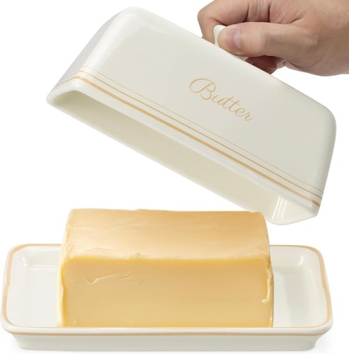 Stoneware butter dish with - stoneware,