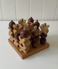Vintage 3D Wooden Noughts and Crosses Game