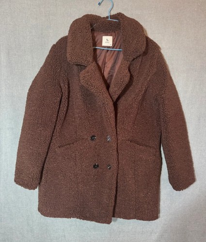 Teddy coat dark - tu, brown