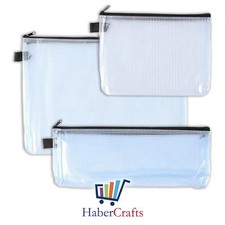 Tuff Bag Zip Wallet Clear Plastic Wallets Zipped Pouch File Pencil Case Folder 