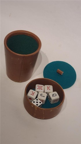 Vintage poker dice leather - vintage, in