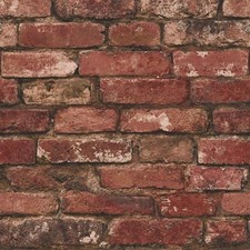 Brick Effect Wallpaper Red