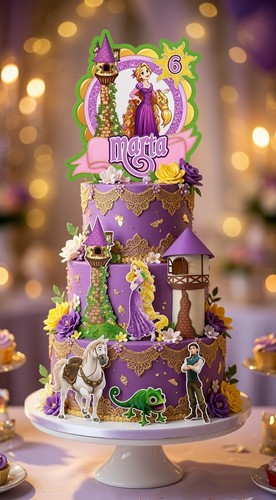 Rapunzel cake topper - ,
