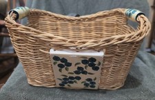 Vintage wicker rattan basket - vintage,