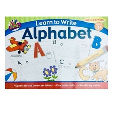 Kids Learning Learn To Write Alphabet Book Upper & Lower Case Letter Home School