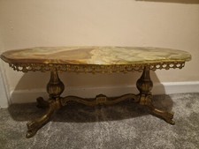 Antique Italian Onyx & Brass