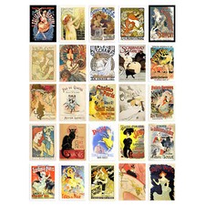 50 Pcs Old French Advertising Aesthetic Wall Art Prints A6 Pack - 14.8 x 10.5 cm