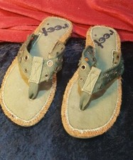 Reef Sandal Shoes Size UK 8 EU39 Excelent Condition Military Flip Flop Rare 