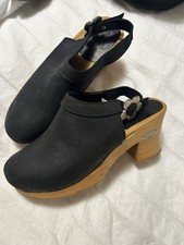 Clog Mules Wooden Sole. Size 7