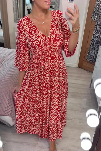 Summer neck dress womens - v,